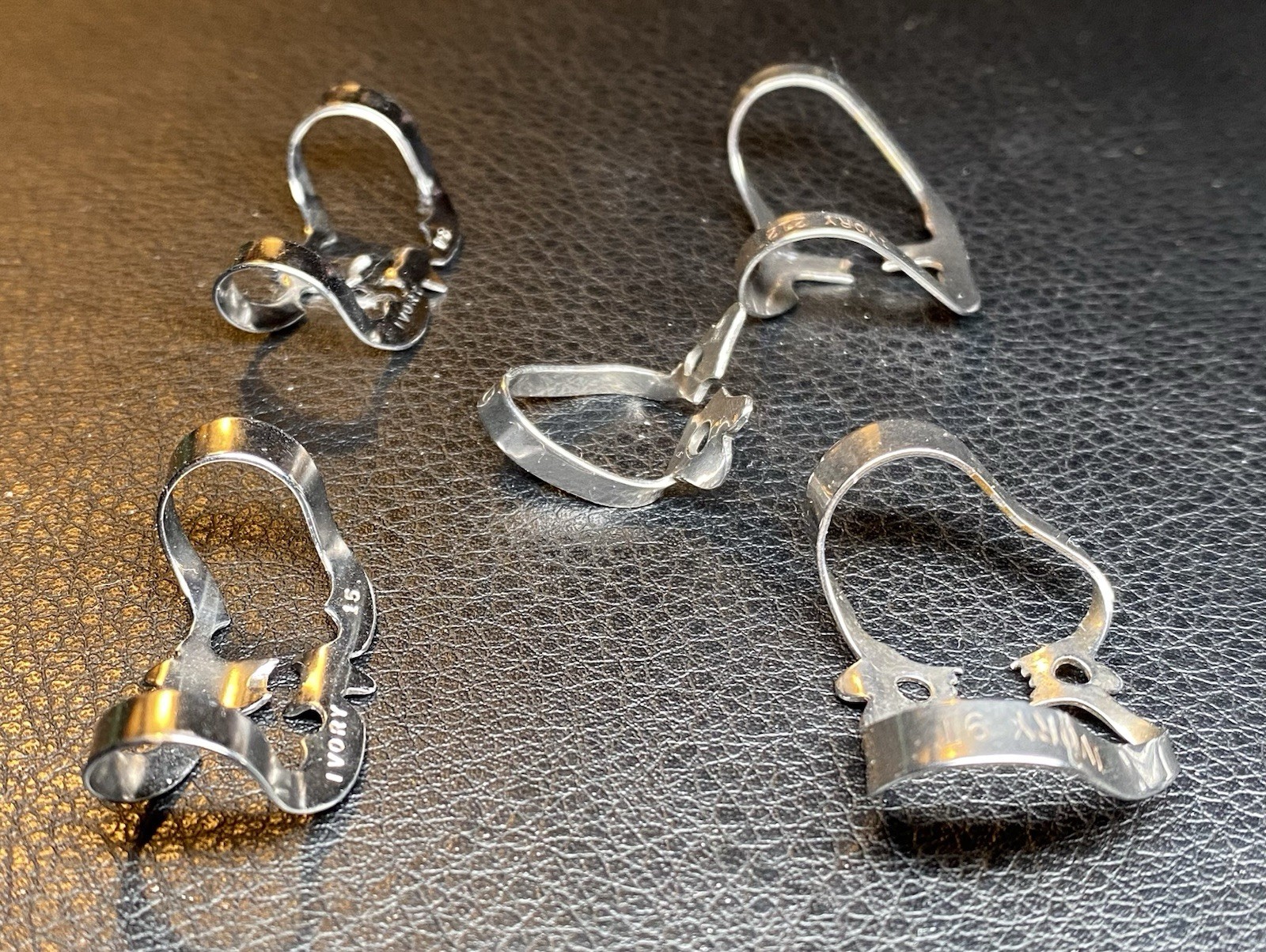 KULZER IVORY Lot of 5 ANTERIOR Dental Rubber Dam Clamps 212, 9T, 15, 15, 00