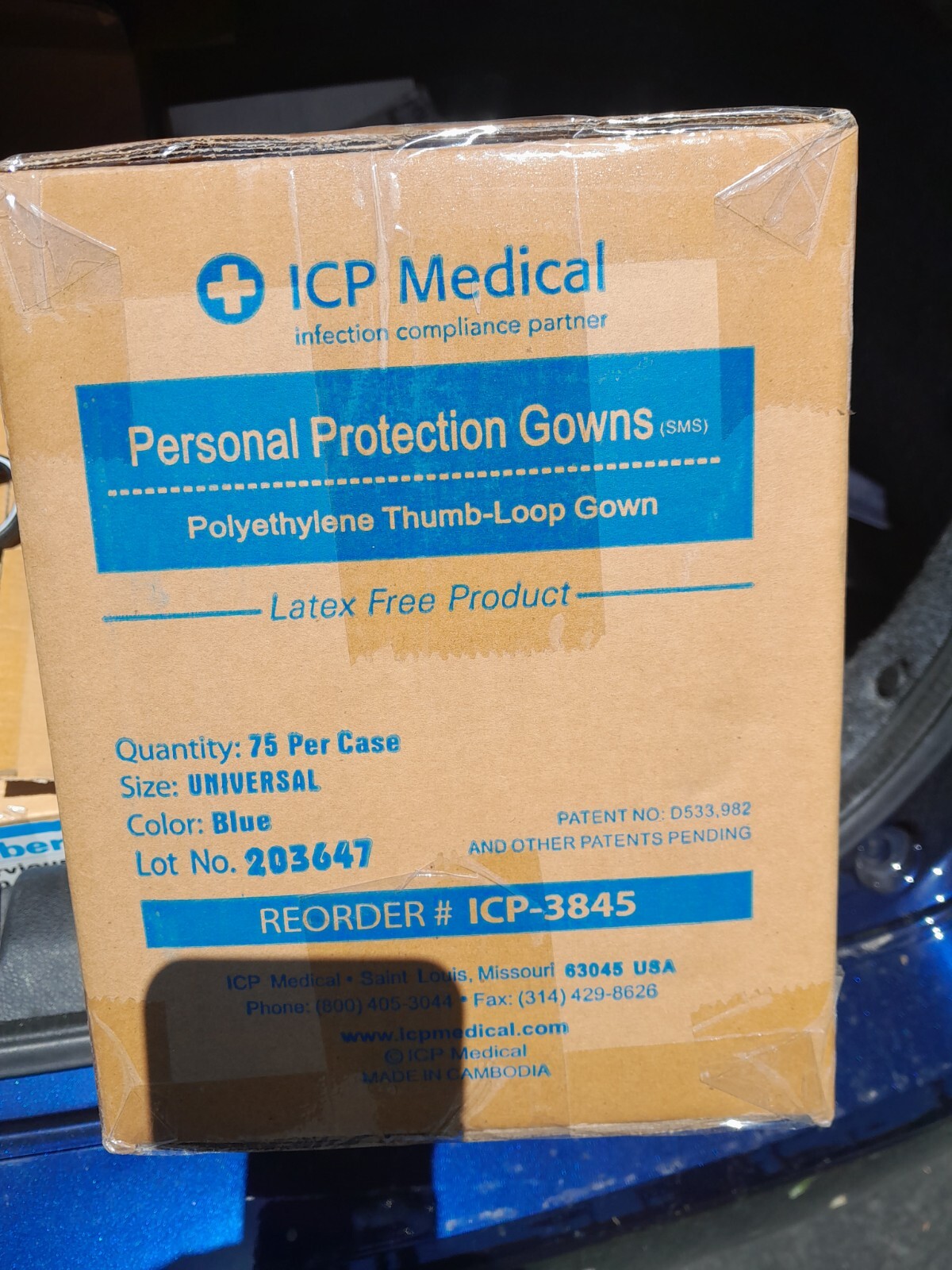 ICP Medical Gown PPE Personal Protection Disposable Lot of 75