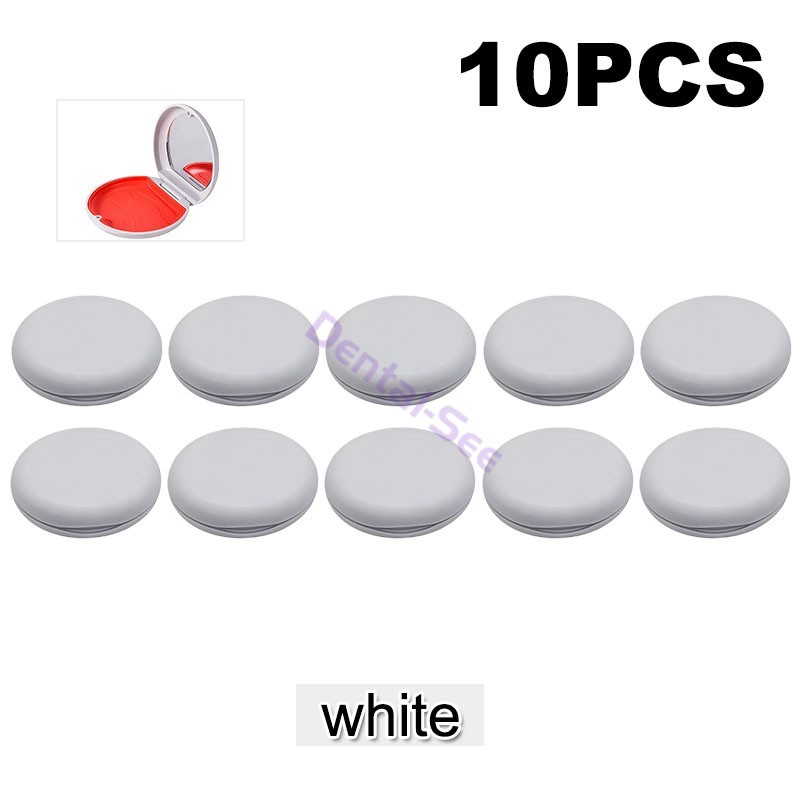 10Pcs Dental Retainer Boxes Denture Case Mouthguard Containers Box With Mirror