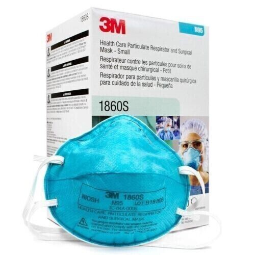 3M 1860S Small N95 Particulate Respirator and Surgical Mask, 20/bx