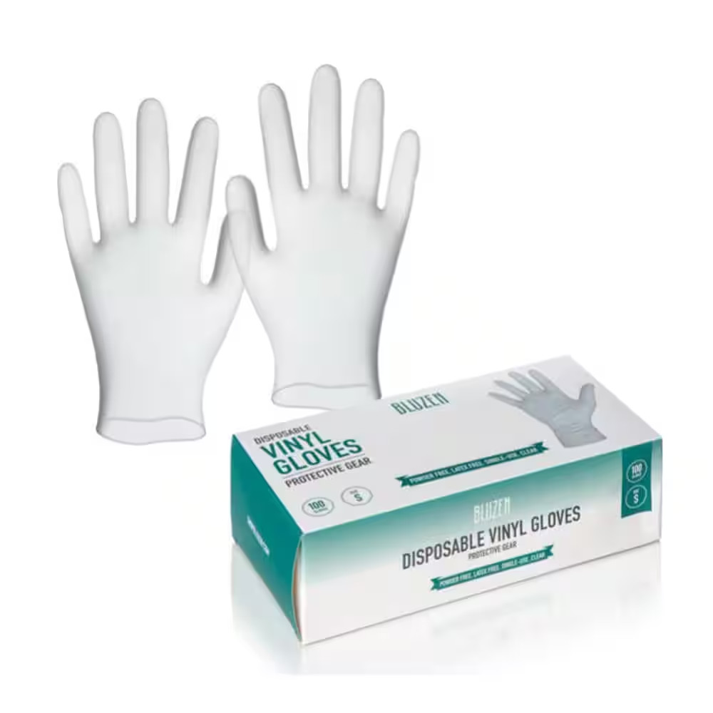 Bluzen Large Clear Vinyl 4 MIL Gloves, 1000 per Case