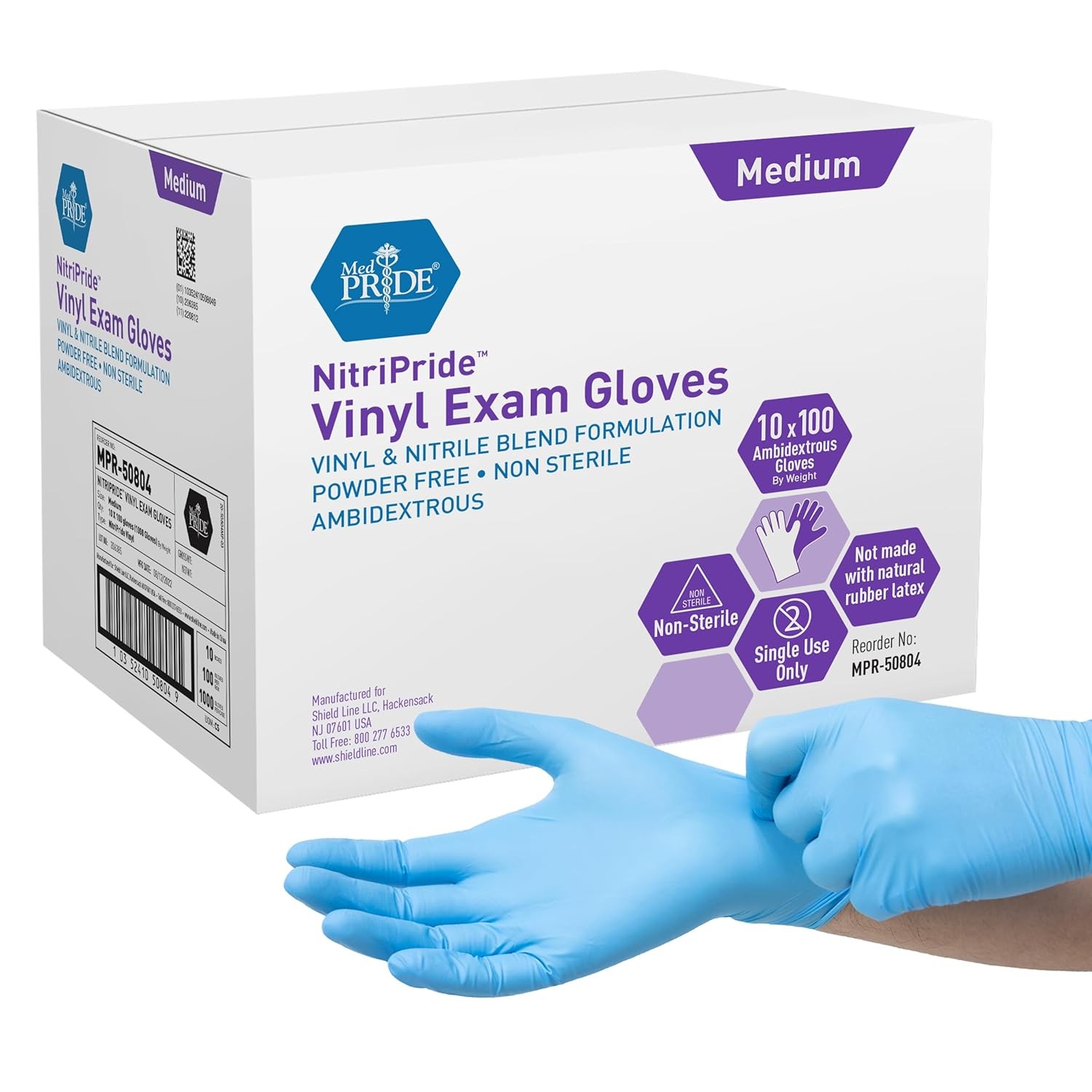 Disposable Nitrile/Vinyl Blend Exam Gloves Powder Free Latex Free Medical Grade