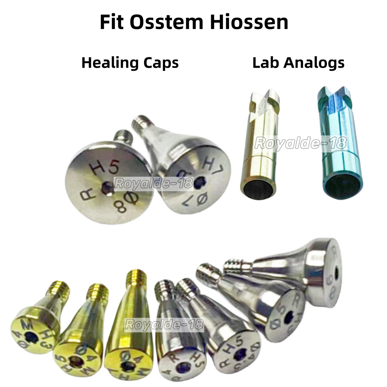 Dental Healing Abutment Caps Analog Lab Mini Regular Platform Fits ostem Hiossen