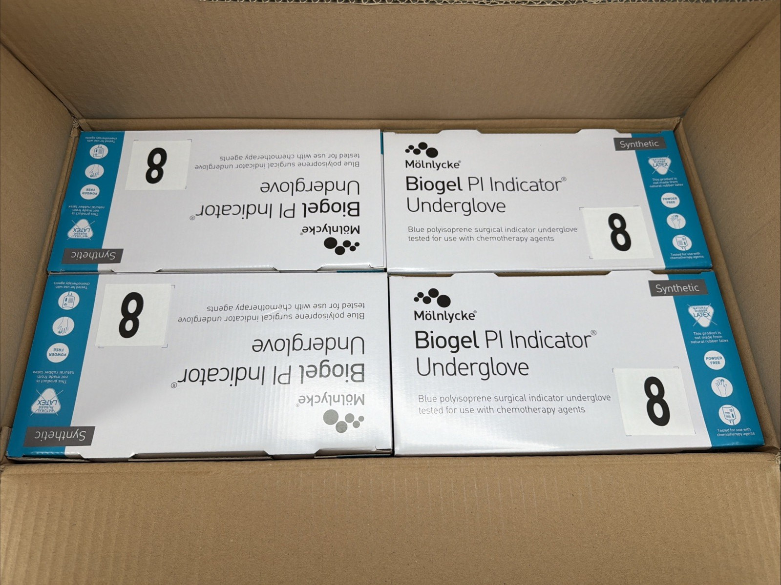 Biogel PI Indicator Surgical Underglove 1 CASE Molnlycke Blue Size: 8 *See Date*