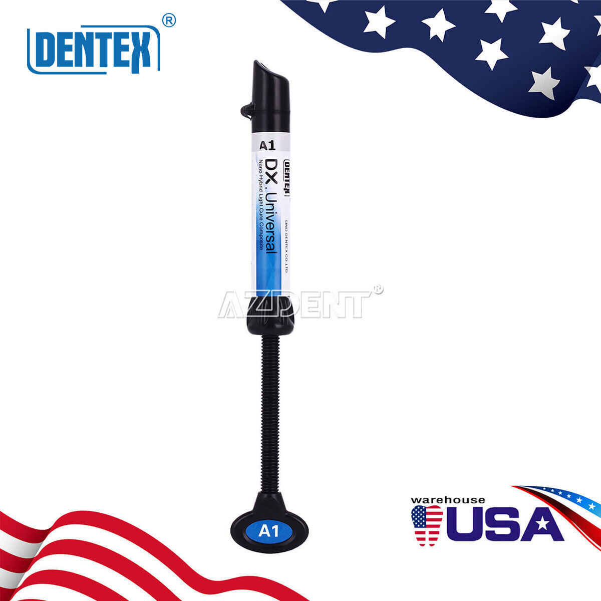 Dental Dentex Composite Universal Light Cure Resin A1,A2,A3,A3.5,B1 4g/Syringe