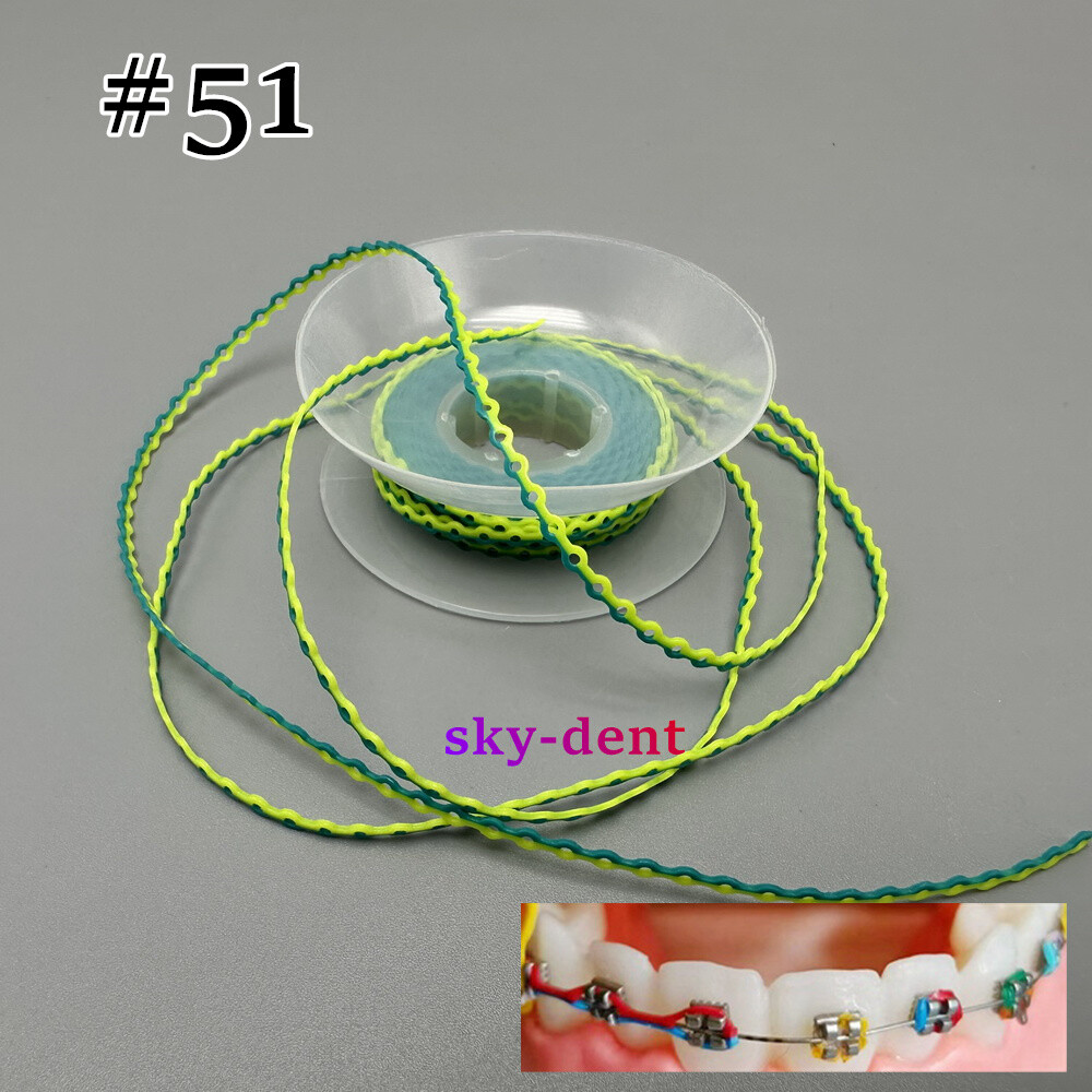 Dental Ortho Elastic Ultra Power Chain Rubber Band Elastolink Double Color Chain