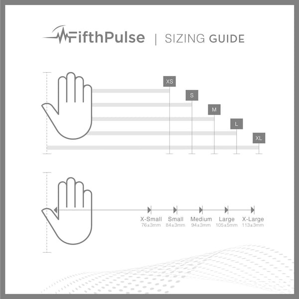 FIFTHPULSE FP-N-200-M-FUS FMN100, Disposable Gloves, 3 mil Palm, Nitrile,