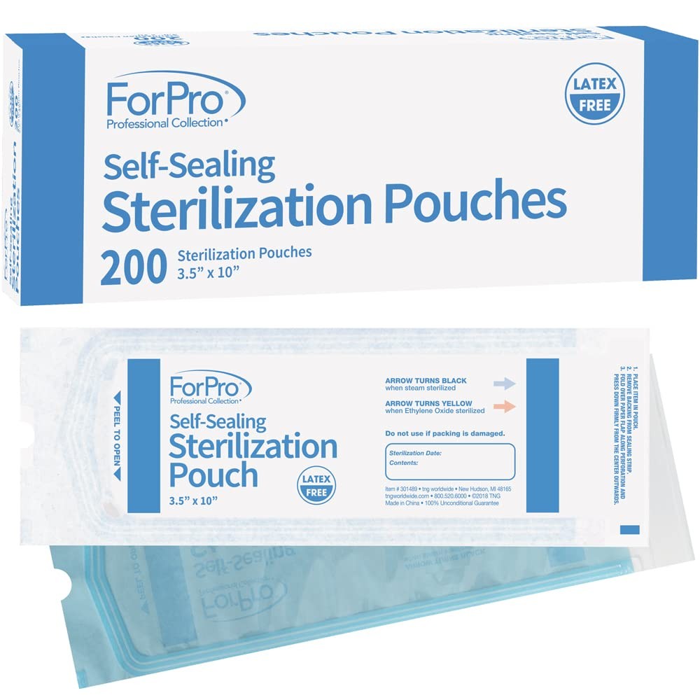 ForPro Self Sealing Sterilization Pouches 3.5×10 Inch 200 Count Latex Free