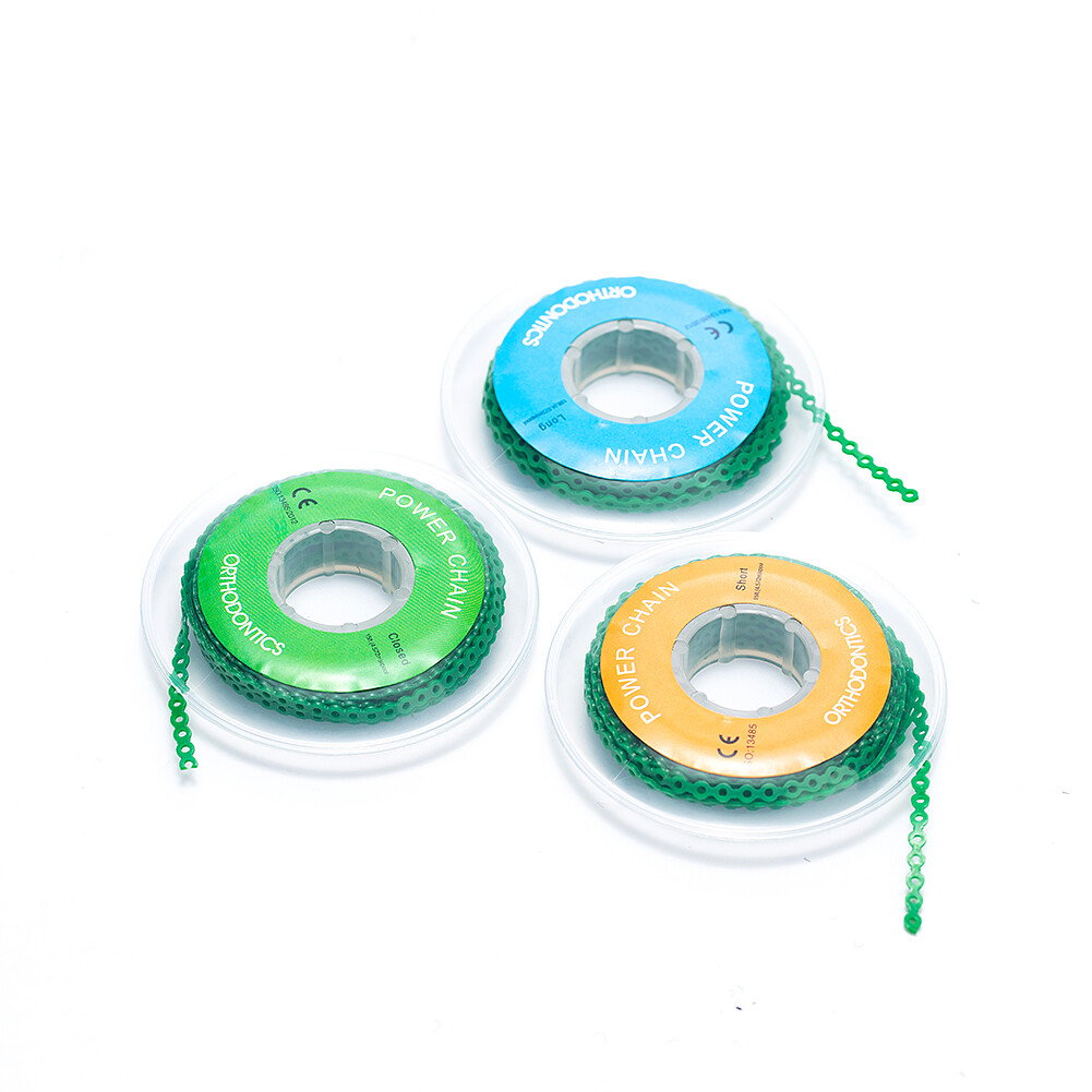 Dental Orthodontic Power Chains Brackets Braces Rubber Bands Short Long Closed
