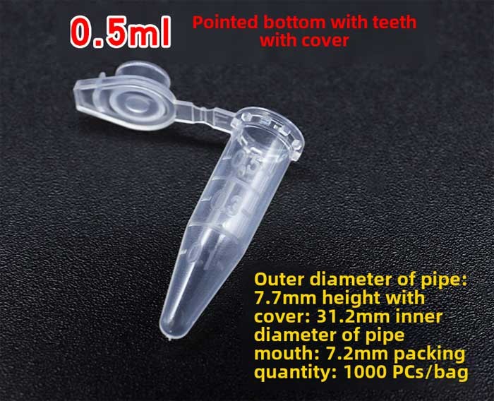 Lab Supply Plastic Micro Centrifuge Tubes 0.5ml-10ml Scale Teeth 200-1000pcs