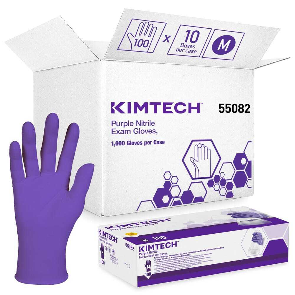 100 Pack Kimtech 55082 Disposable Gloves, Size Medium, 6 mil, Nitrile
