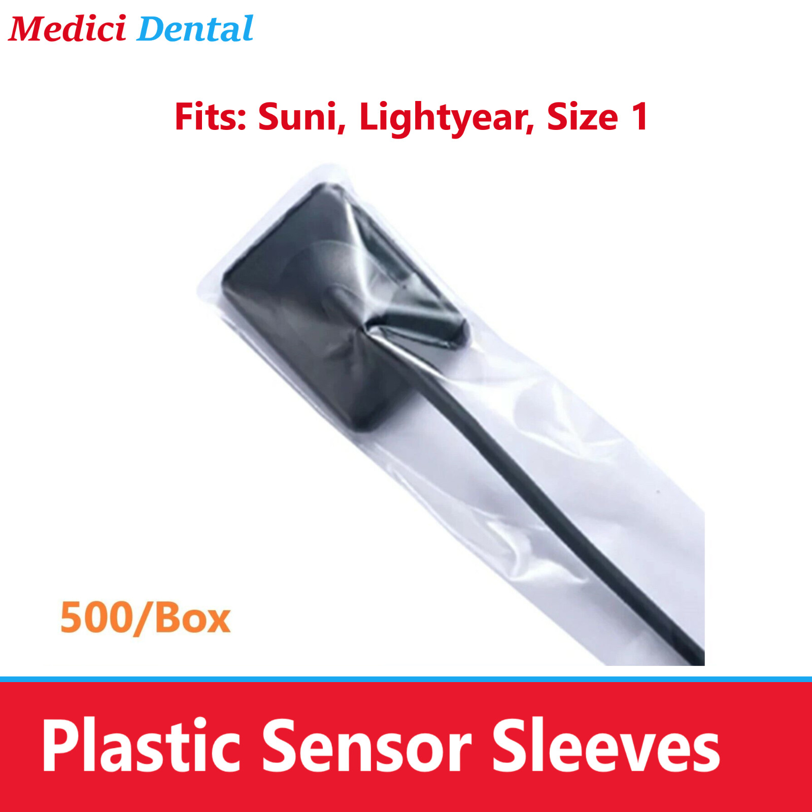 Digital X-Ray Sensor Sleeves Sensor Cover, Fits: Suni, Lightyear, Size 1 500/Bx
