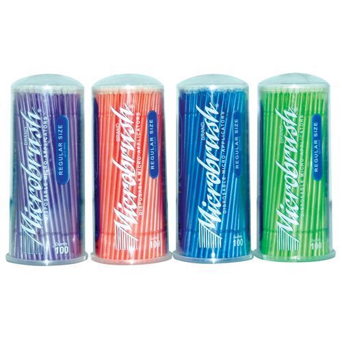 Microbrush Tube Series, Regular tip (Blue, Green, Peach, Purple)
