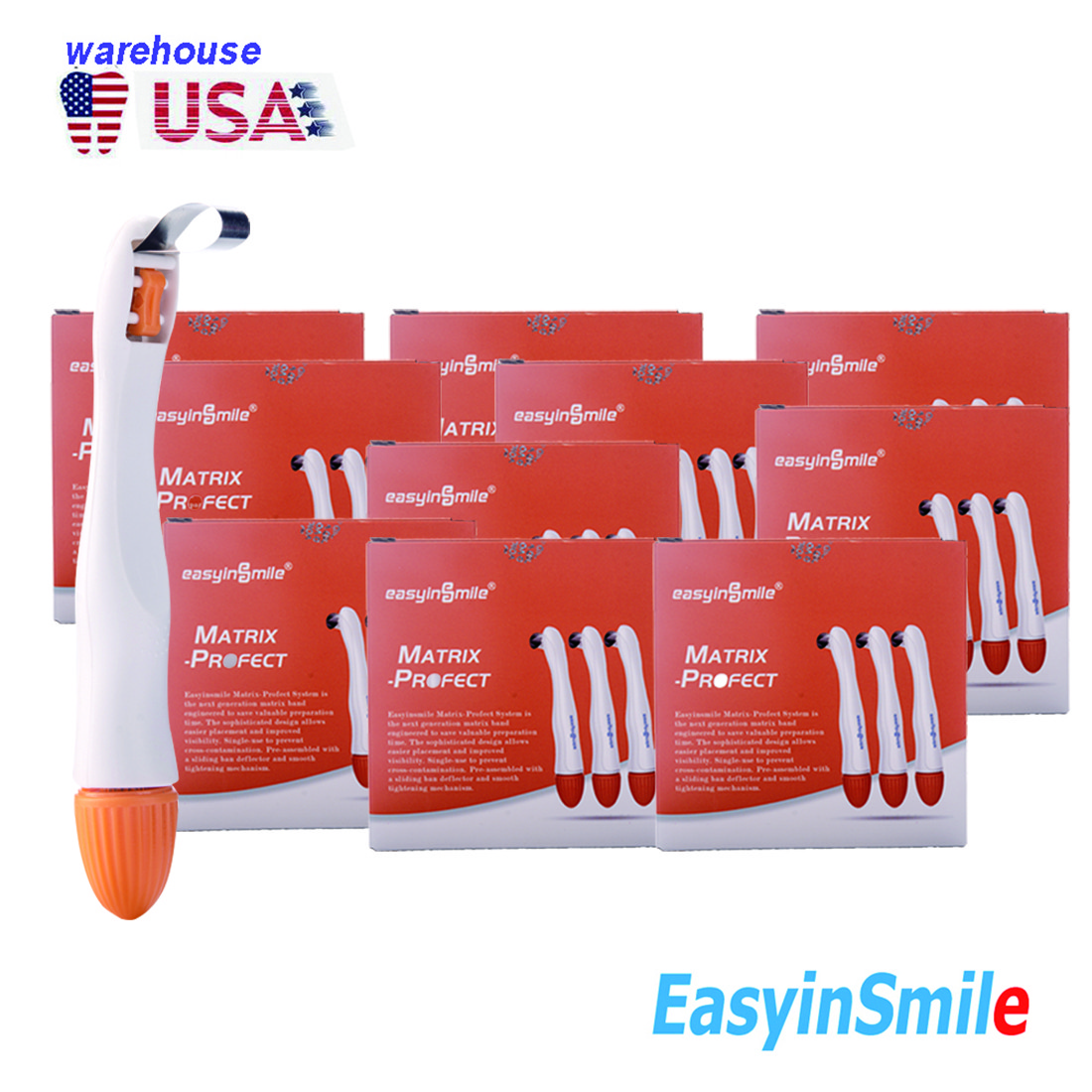 10pack EASYINSMILE Dental Matrix Bands Profect Adjust Pre Formed 4.5MM Standard