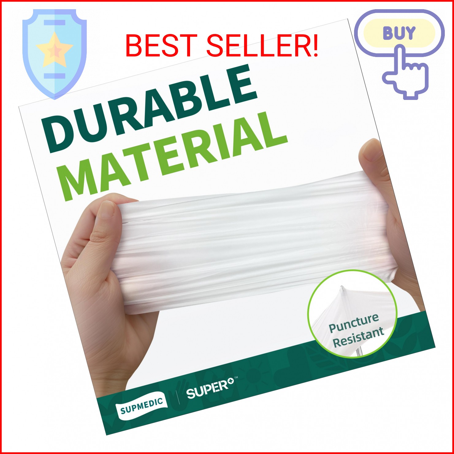 Supmedic Vinyl Disposable Exam Gloves, Clear 4 Mil Powder-Free Latex-Free Medica