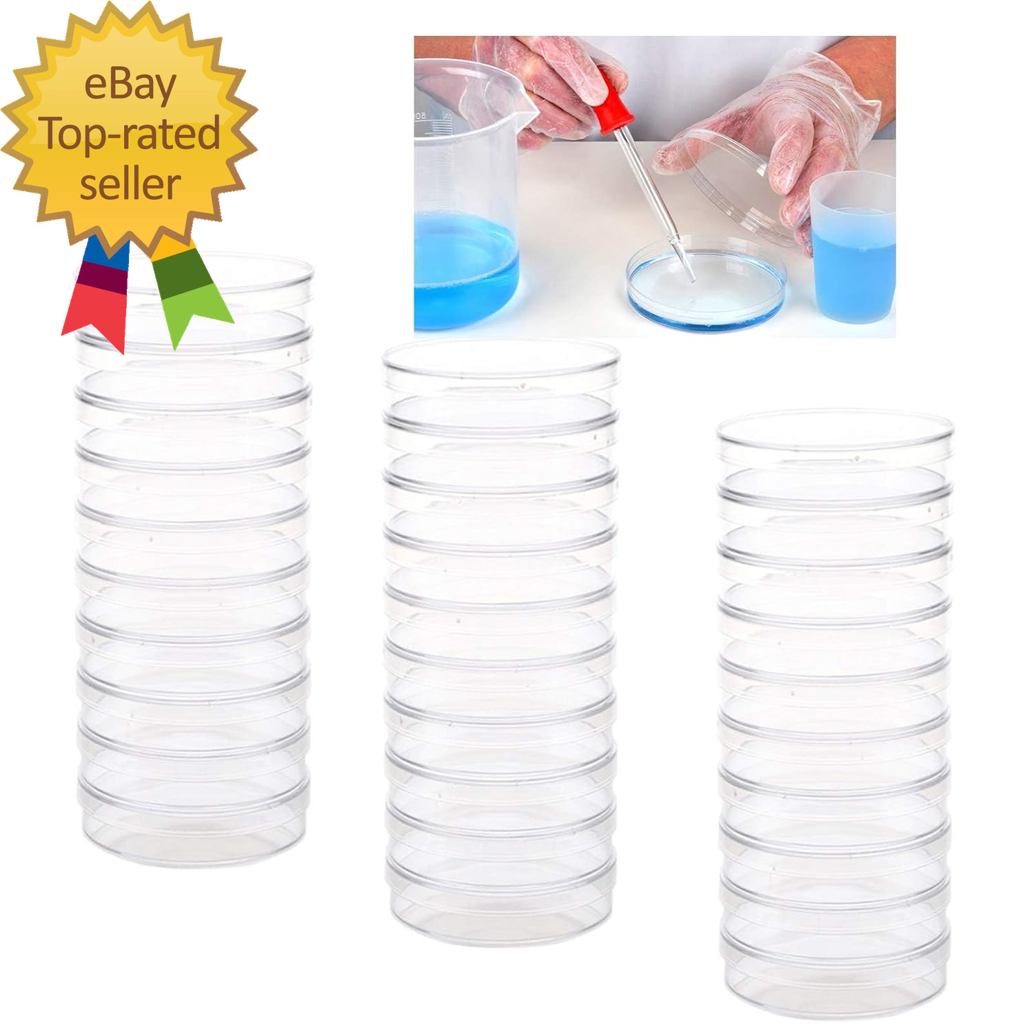 30 Pack Plastic Petri Dishes with Lids 90 15Mm Bioresearch Sterile Petri Dish Cu