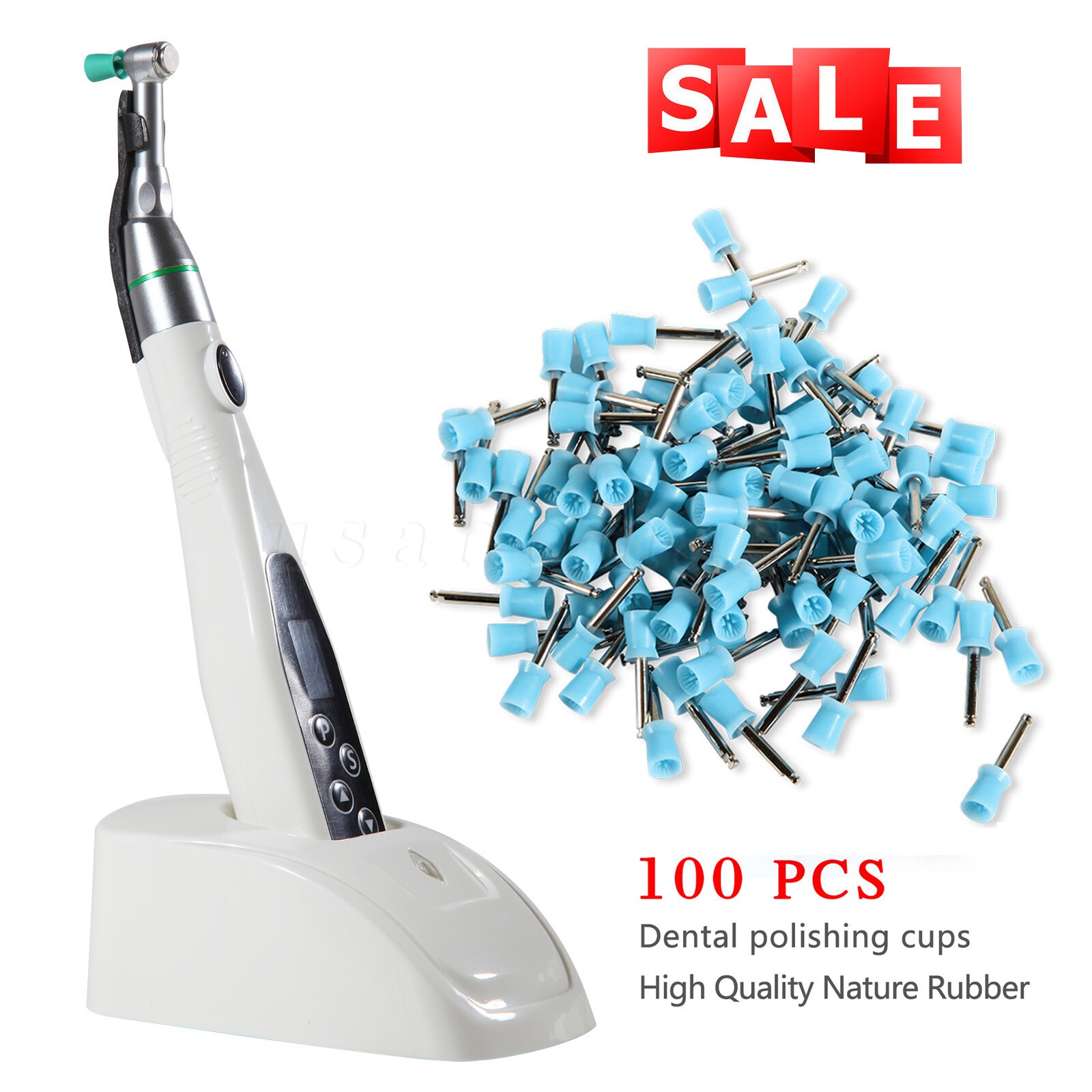 Dental LED Polishing Grinder Motor 4:1 contra angle / 100pcs Polishing cups USA