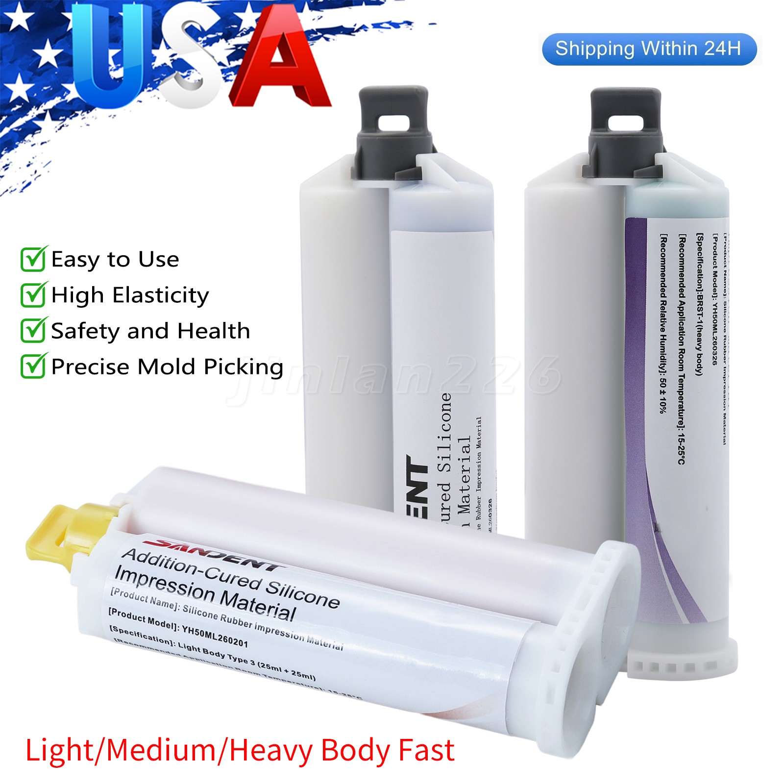 20x50ml Fast Set Light/Medium/Heavy Body Dental VPS Impression Material