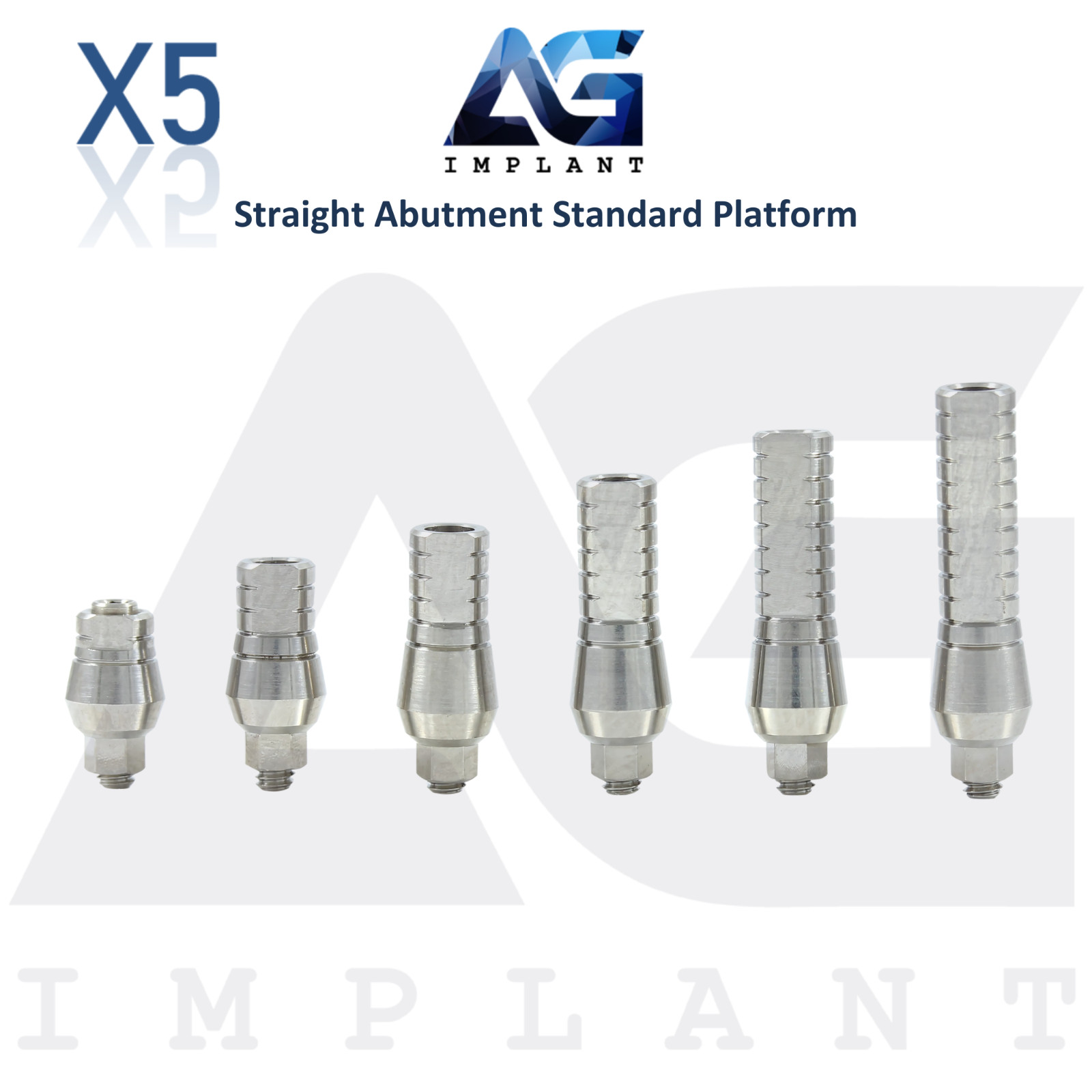 5 Dental Straight Prosthetic Ø4.5mm Standard Platform Int Hex 2.42mm System