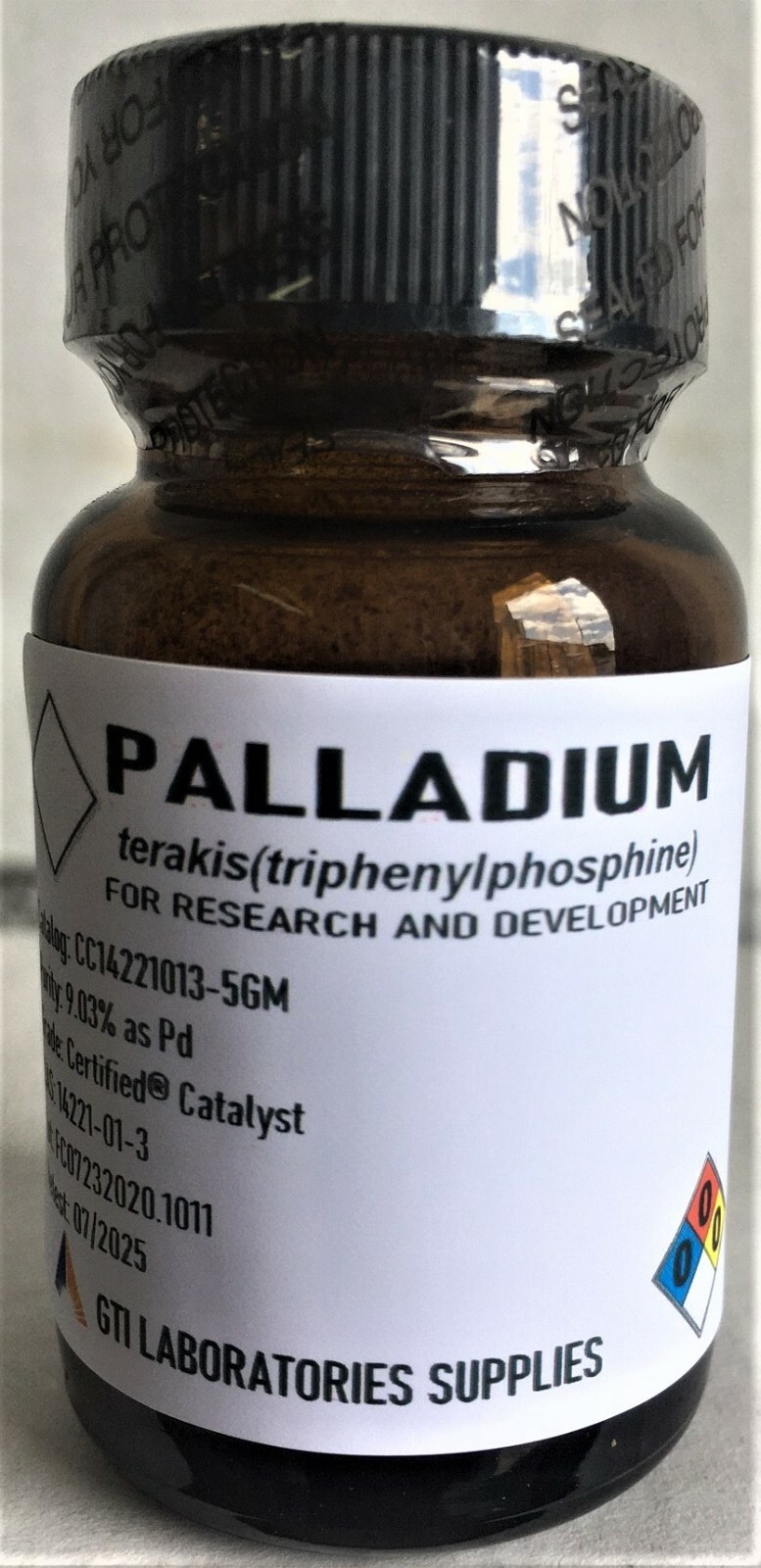Palladium terakis(triphenylphosphine), 9.03% as Pd, Certified® Catalyst 5g