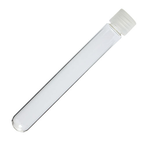 12x75mm, Borosilicate Glass, Round Btm, 5ml Vol, Natural PP Screw Top (Pack 25)
