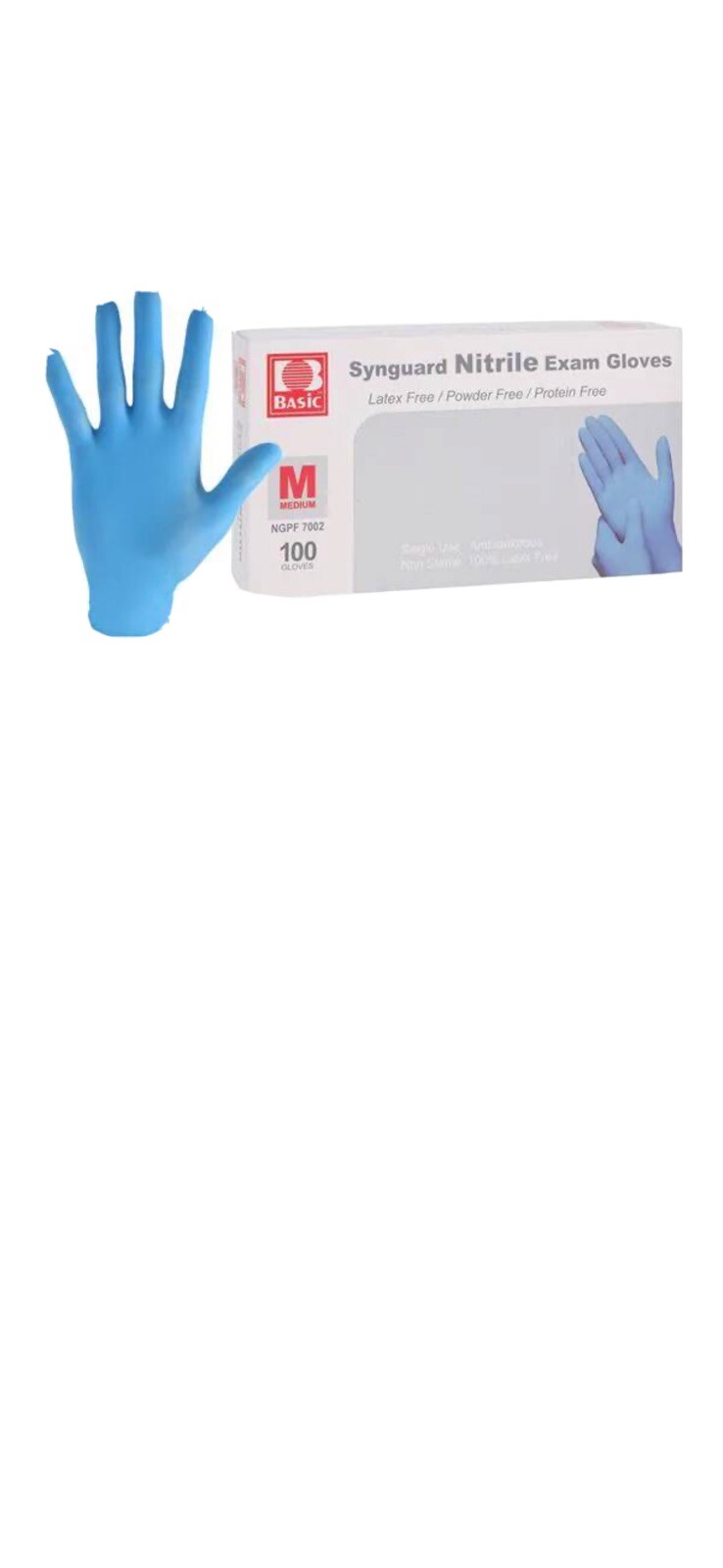 500pcs Disposable Synguard Nitrile Exam Gloves Medical Gloves Latex Powder Free