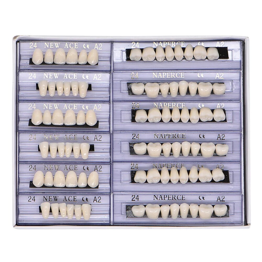 168PCS Acrylic Resin A1/A2/A3 Dental Denture Teeth Upper Lower Shade 22/23/24#