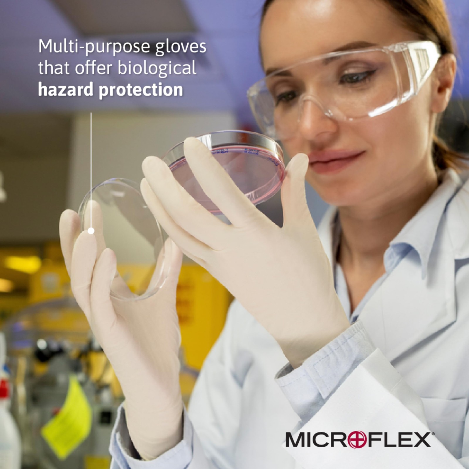 Ansell Microflex Disposable Latex Gloves XL, Natural, Box of 100