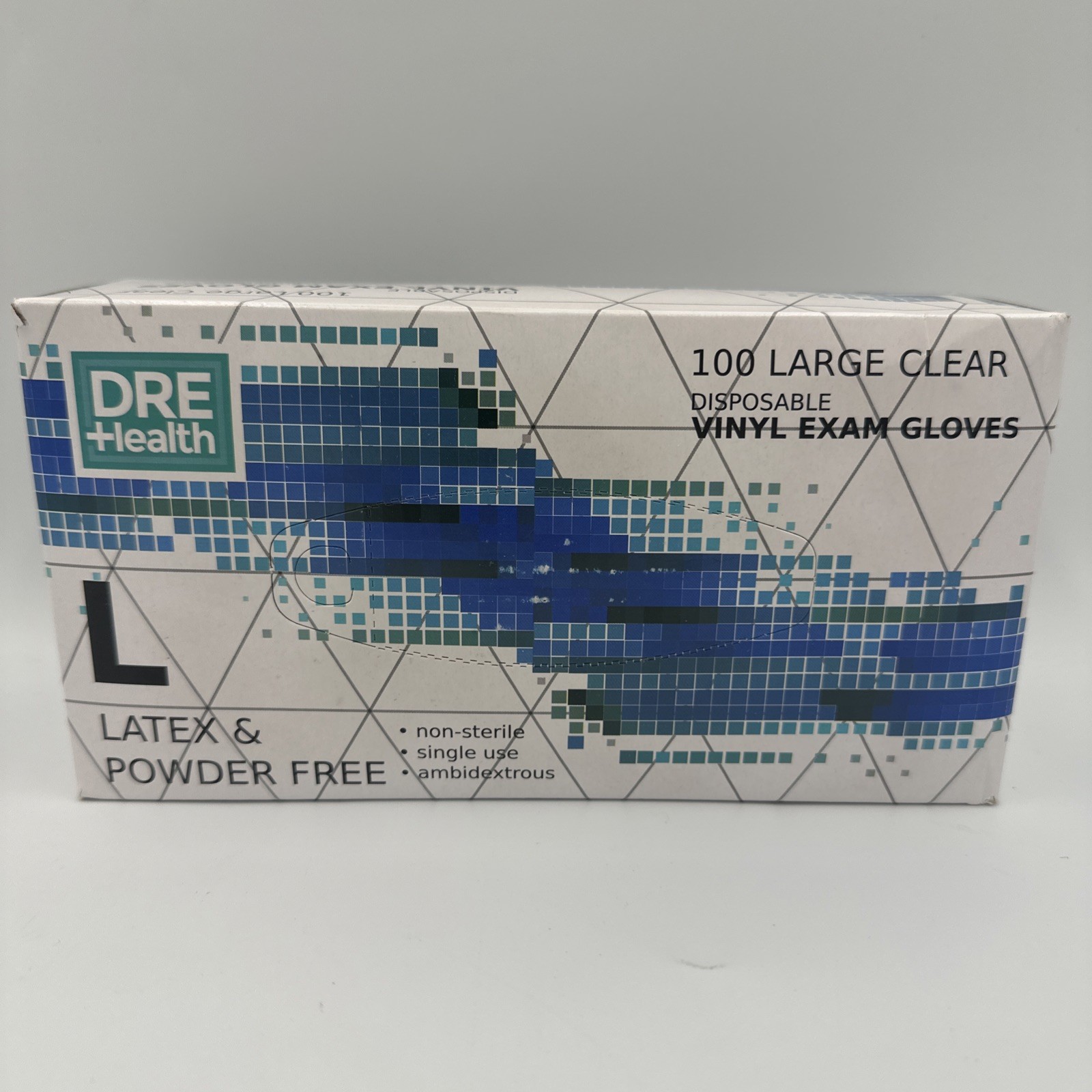 Powder Free Disposable Gloves Large -100 Pack -Clear Vinyl Medical Exam Gloves