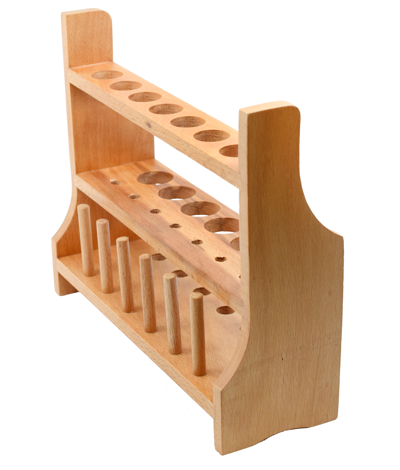 Eisco Labs Wooden Test Tube Rack, Holds 13 Tubes – 10.25″ Wide