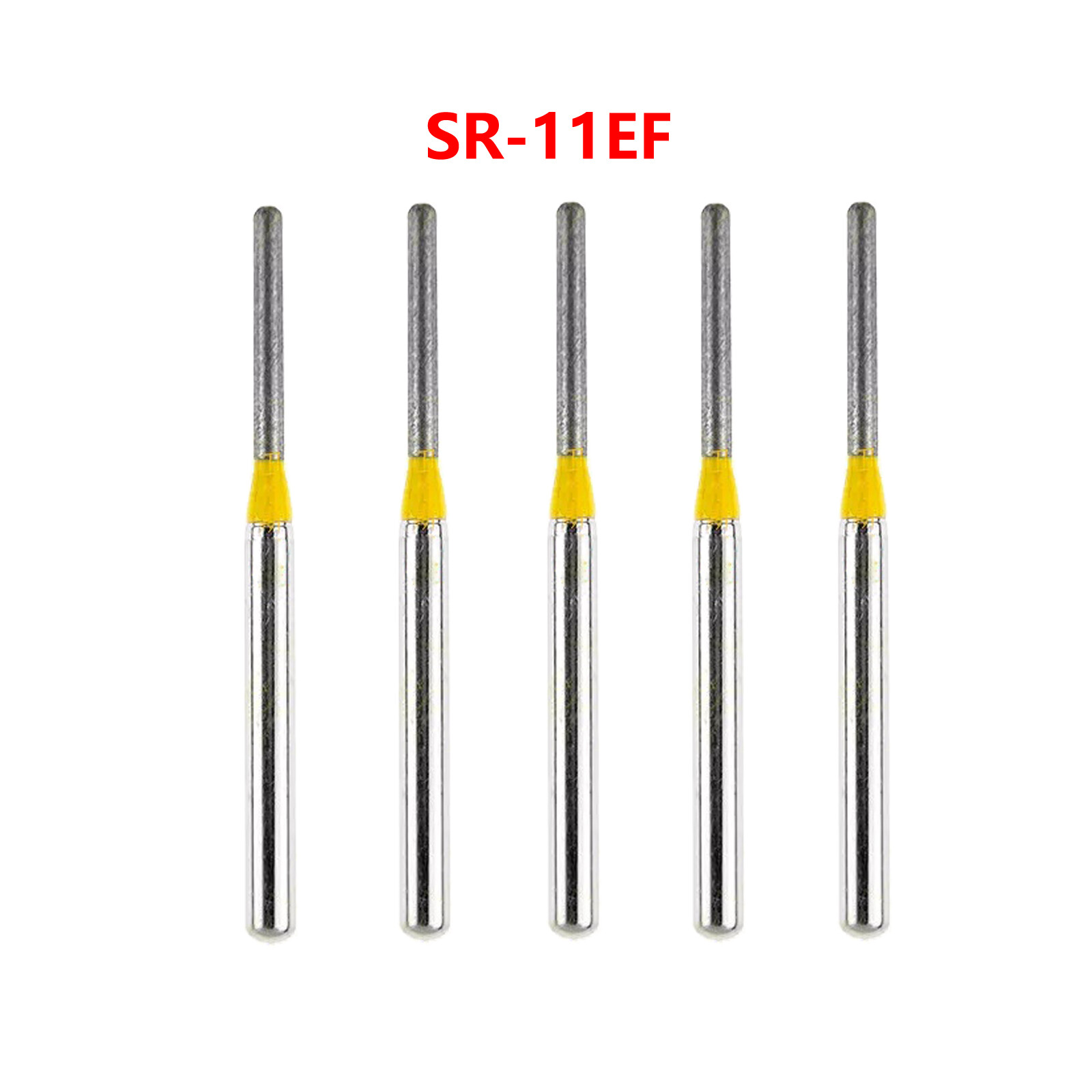 5 Pcs Dental Diamond Burs FG SR-11EF End Cylinder 881/012XF Extra Fine Round