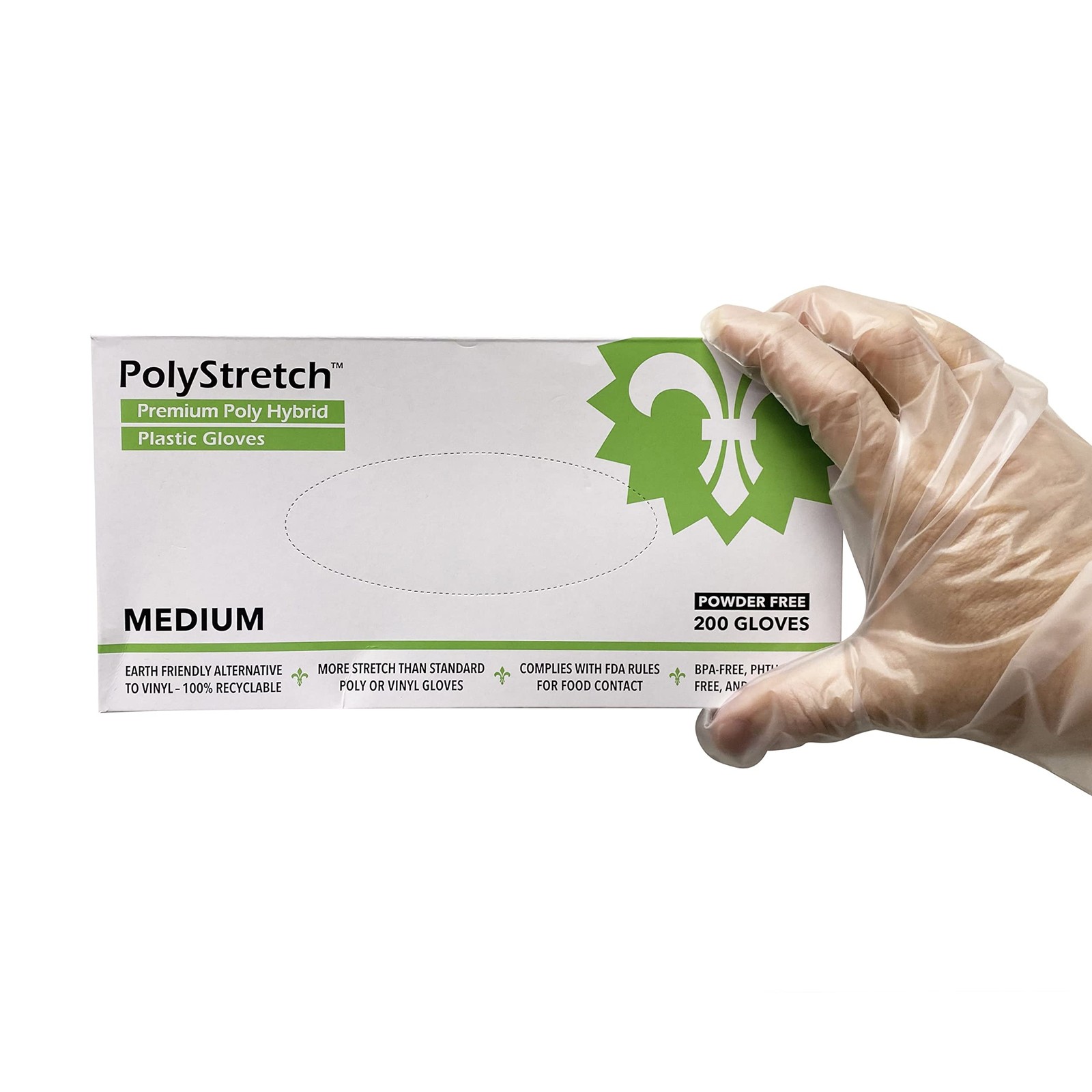 KingSeal 2000 Count PolyStretch TPE Poly Hybrid Disposable Gloves, -Free, Vin…
