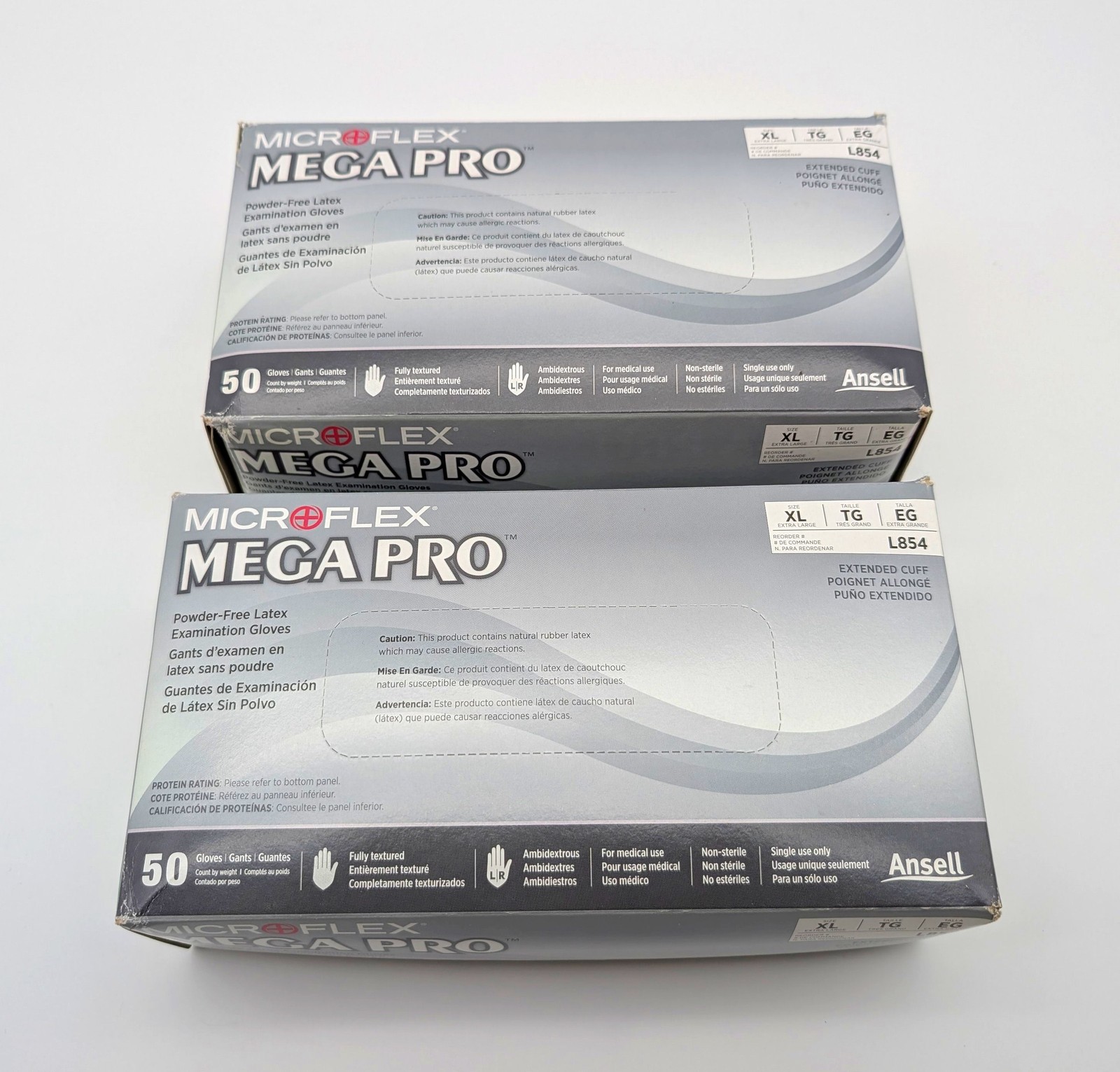 Micfroflex Latex Exam Gloves XL Powder Free Disposable Mega Pro L854 Pack of 100