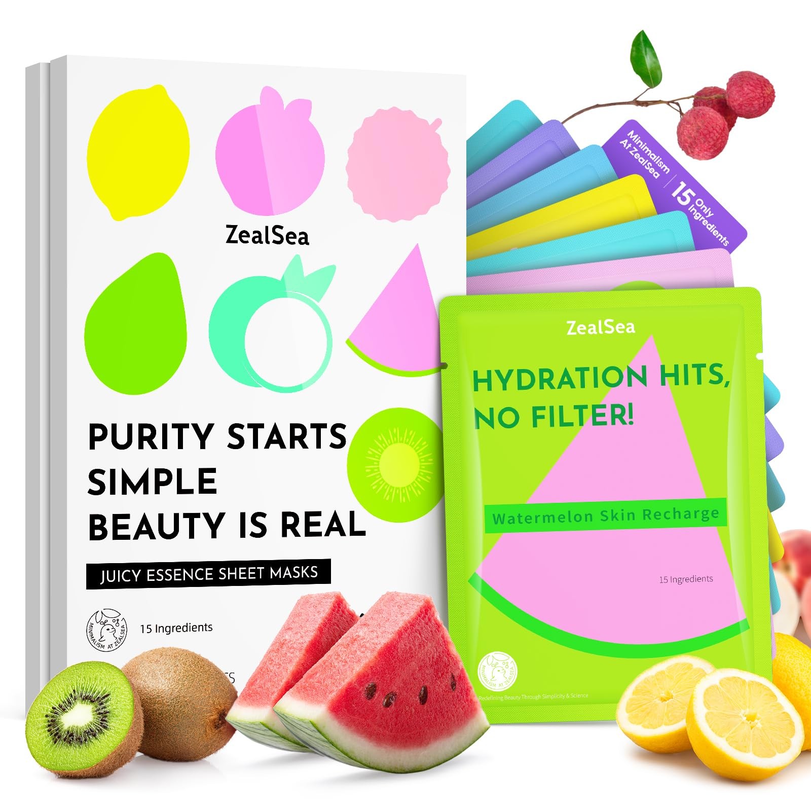 ZealSea Clean Beauty Face Masks – 15-Ingredient Sheet Mask Pack