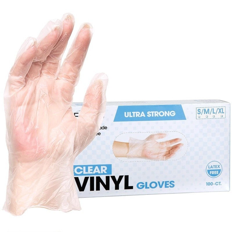 Industrial Vinyl Gloves Disposable Latex-Free Food Safe 100 Count Large New