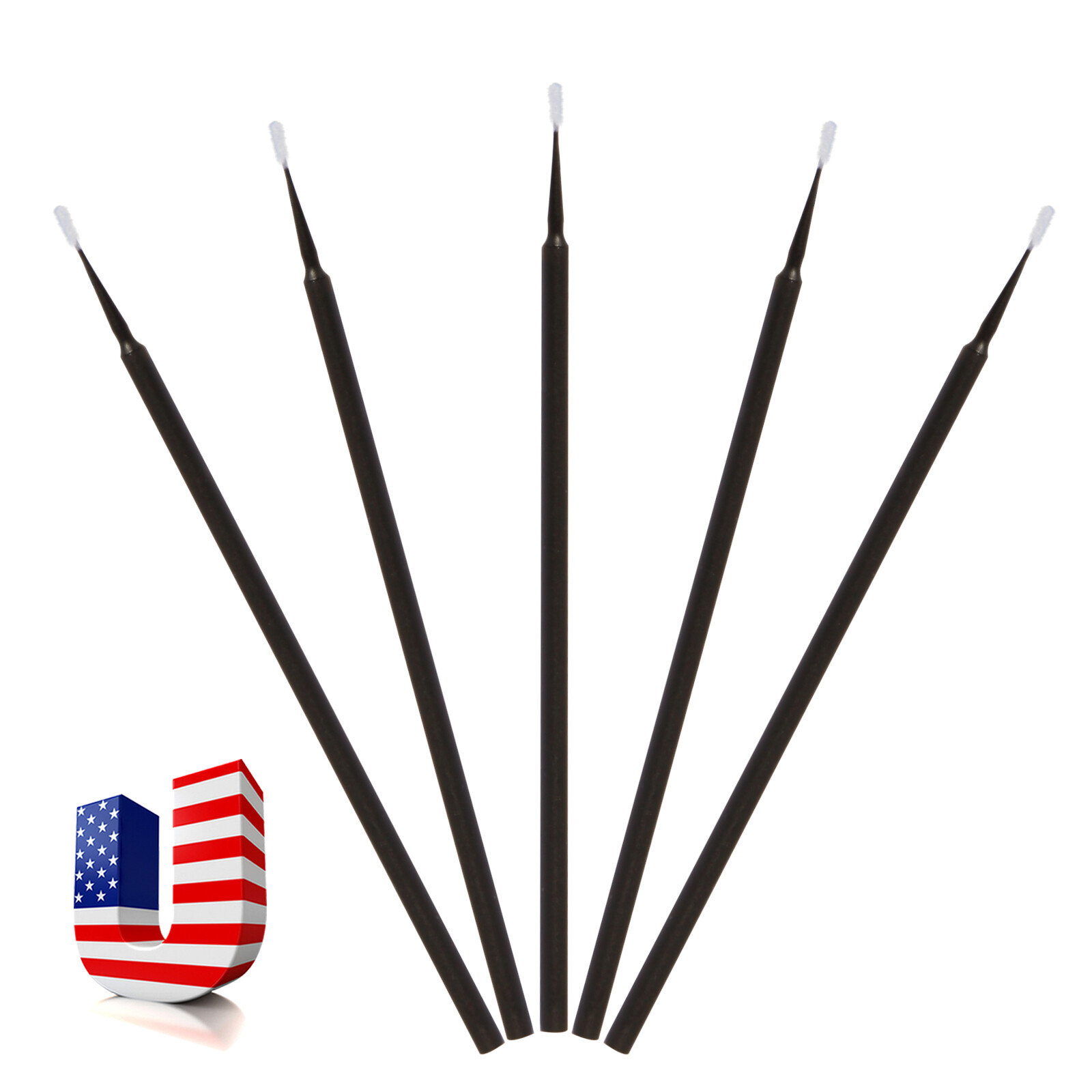 Dental Micro Applicator Brush Disposable Makeup Eyelash Brushes Black 1.2mm