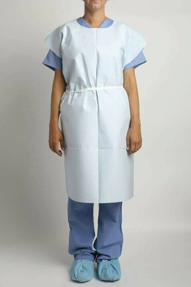 MediChoice Exam Gowns 30 Inch x 42 Inch Reversible Front Back Opening Gown 45pk