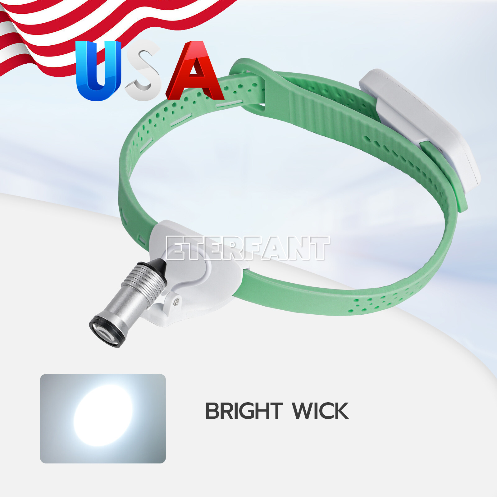 ETERFANT Dental Lightweight Silicone Headlamp Surgery Medical 5W LED Green
