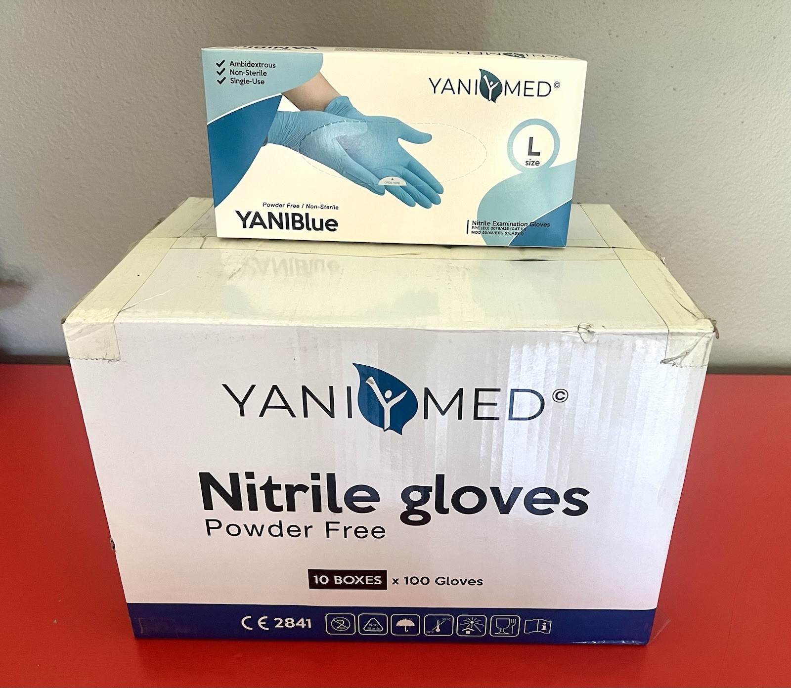 1000PCS Blue Disposable Nitrile Medical Exam Gloves Powder-Free Large