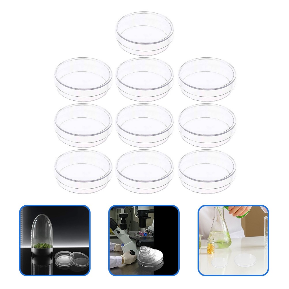 10Pcs Laboratory Plant Cell Tissue Petri Dish with Cover Laboratory Equipment