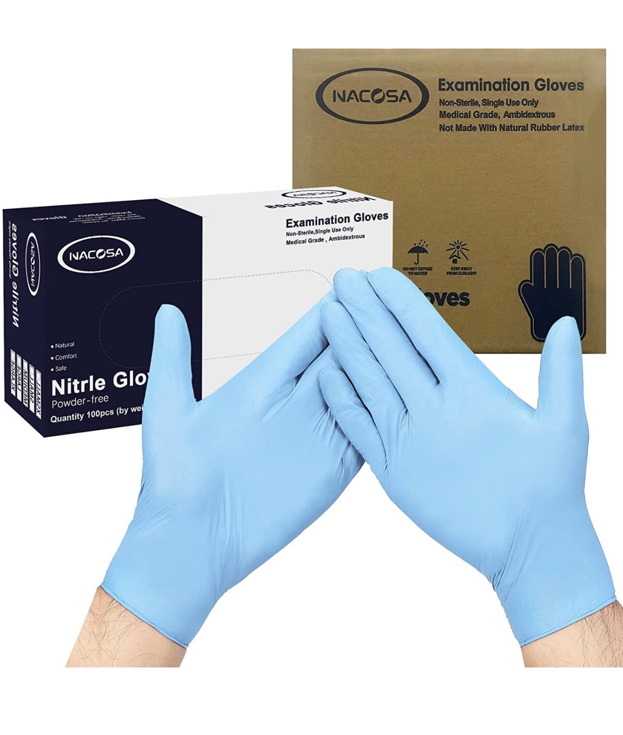 Nitrile Gloves1000 Count Disposable Exam Large Gloves 10 boxes (100 gloves each)