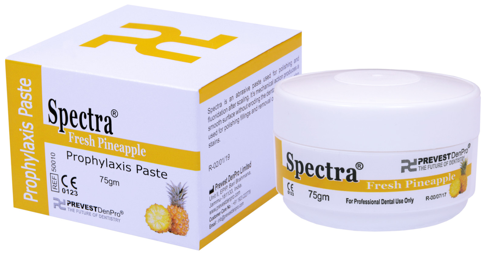 Prevest Denpro Spectra Prophyaxis Paste Fresh Pineapple With Fluoride 75g Jar