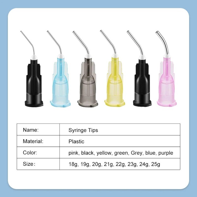 Irrigation Dental Pre Bent Needle Tips For Flow Etch Composite Resin Acid Syring