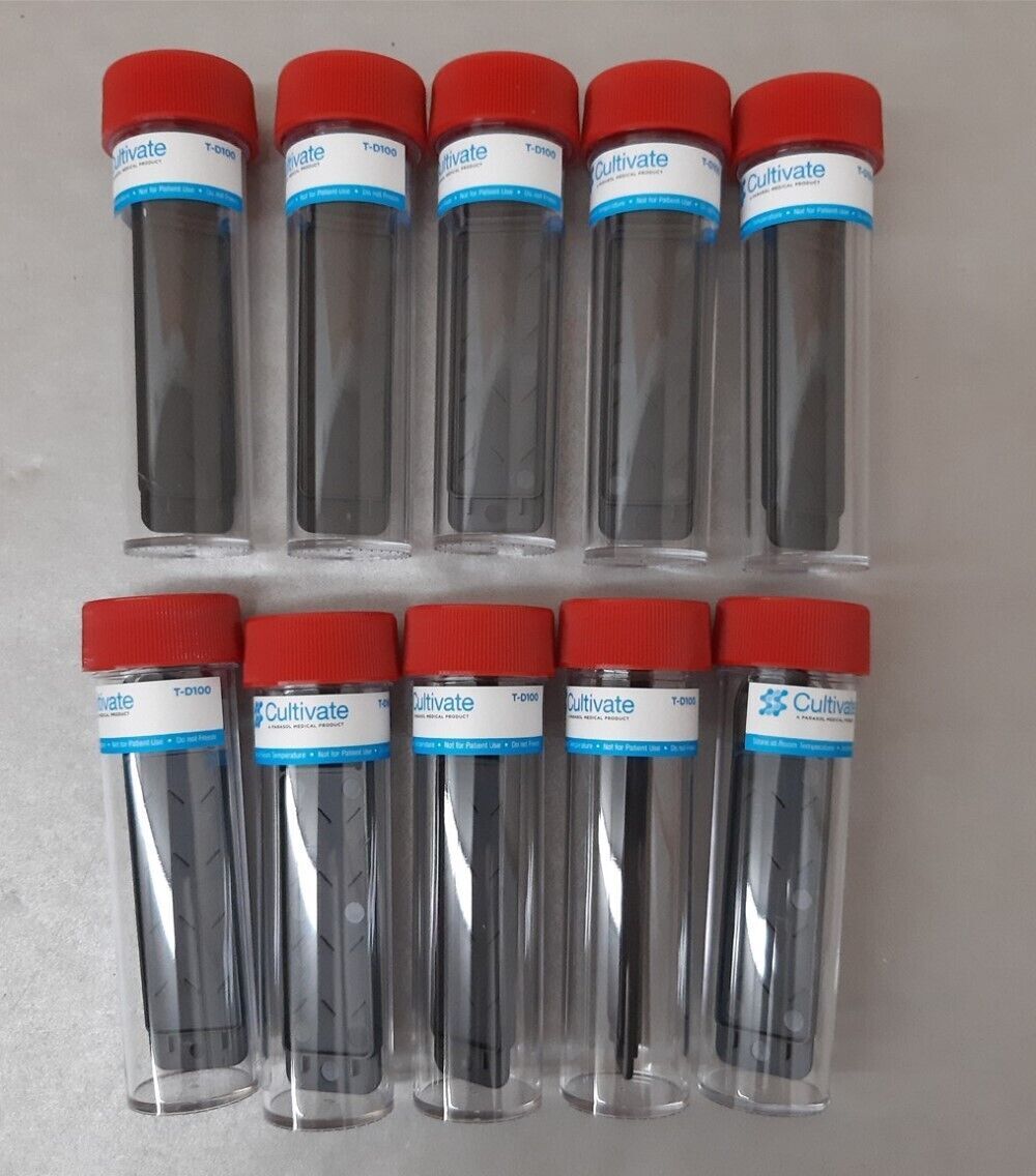 (Lot of 10) Parasol Medical T-D100 Gloved Fingertip & Surface Testing Tube