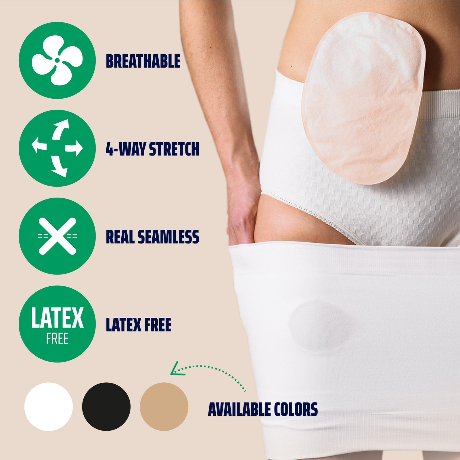 StomaSafe Plus Ostomy Support Belt (L/XL) | Seamless Unisex Ostomy Hernia Bel…