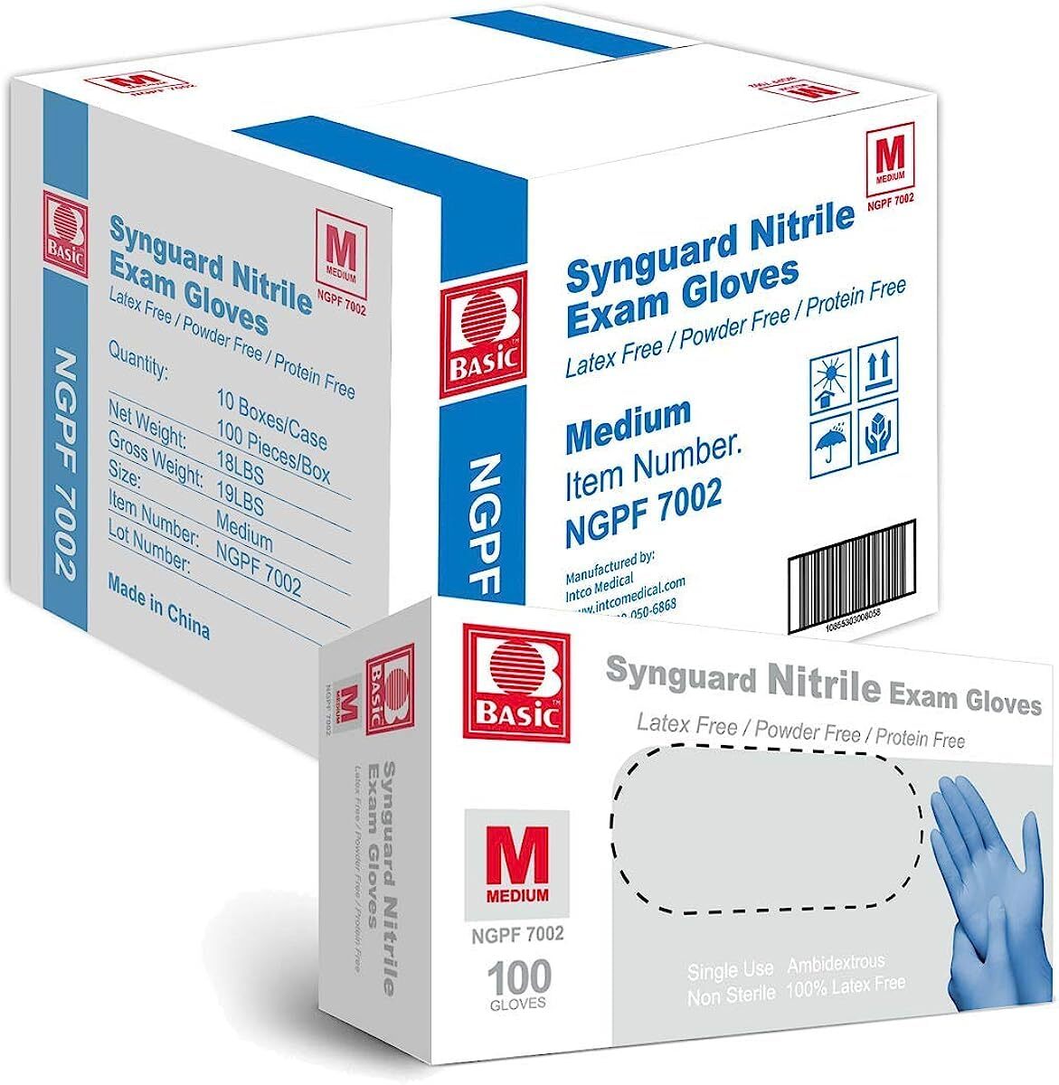 Blue Nitrile Gloves Medium Pack of 1000 Latex Free Powder Free Disposable