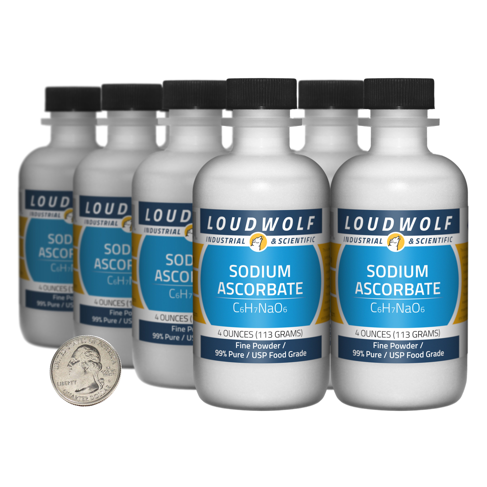 Sodium Ascorbate / 2 Pounds / 8 Bottles / 99% Pure USP Food Grade / Fine Powder