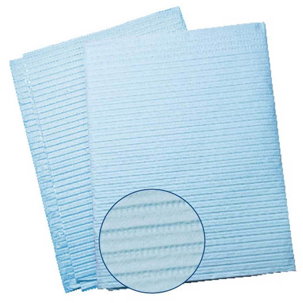 Maxi-Bibs Plus Premium, 3-Ply Paper/1-Ply Poly, 13″ x 19″ Bibs, Blue, 500/Bx