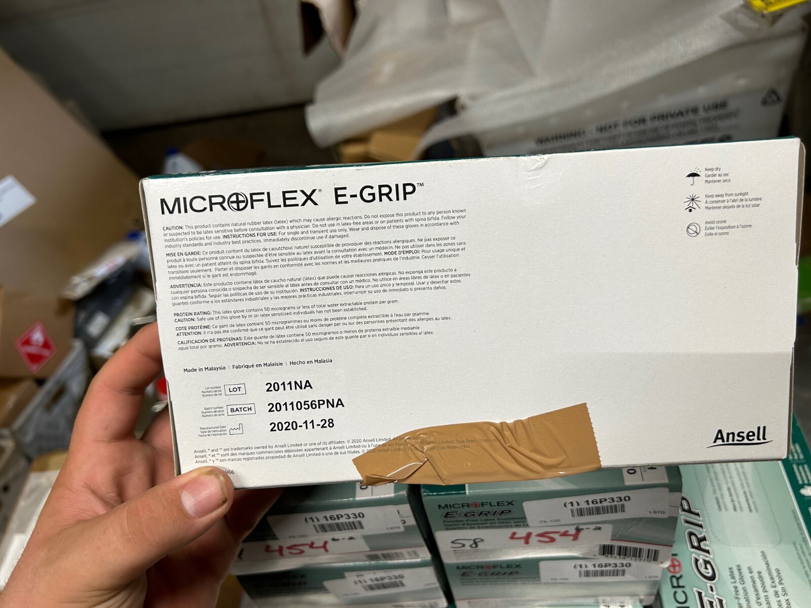 Microflex L970 E-Grip L97 Natural Latex Gloves, X-Small. 16P330