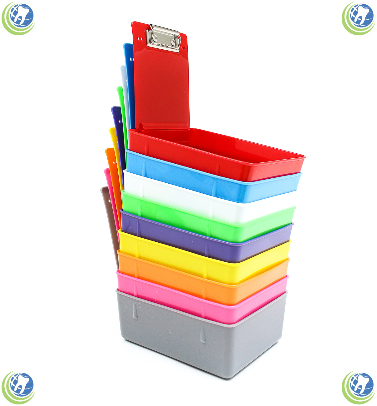NEW DENTAL LABORATORY WORKING CASE PAN TRAY WITH CLIP HOLDER – CHOOSE COLOR